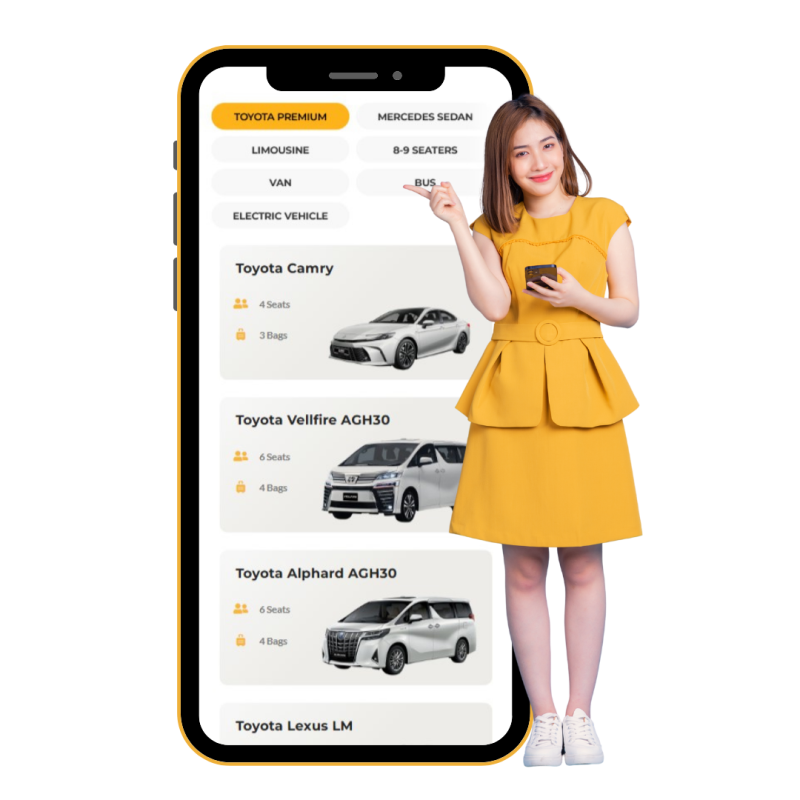 Happy customer demonstrating how easy it is to access Luxury Wedding Car Rental Malaysia services online