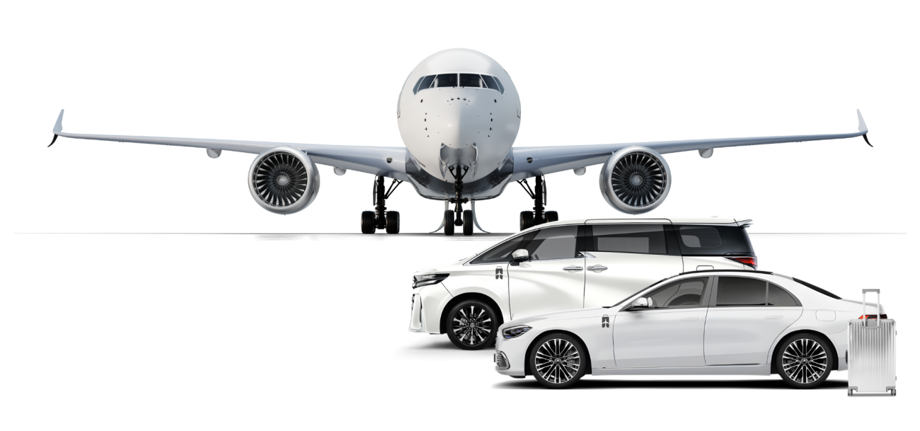 White luxury MPV and sedan prepared for KLIA Private Airport Transfer services.